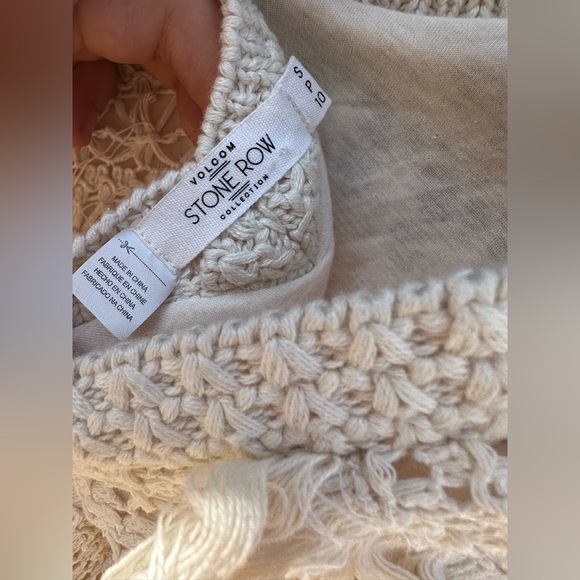 NWT Volcom Stone Row Cocoknit Dress Crochet Cream Bohemian Beach Knit Dress - Picture 10 of 10